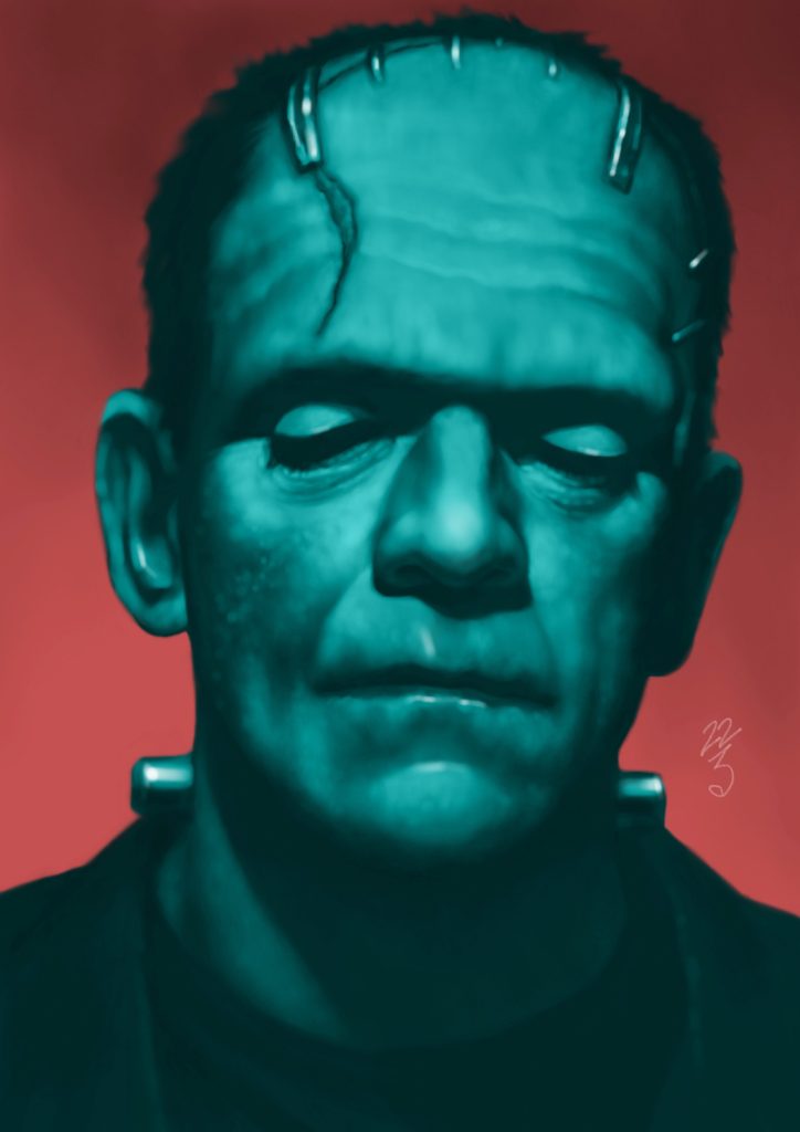 Frankenstein, Digital Illustration, © Cristian Roux 2023